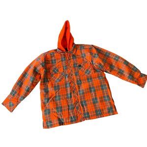NWT Forcefield Orange Plaid High Visibility Lined Flannel Shirt Jacket 2XL
